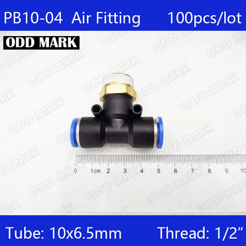 Фото PB10-04 Free shipping HIGH QUALITY 100Pcs Pneumatic 1/2" Male Thread 10mm Push In Quick Fittings T Connectors Обустройство дома PB10-04 Free shipping HIGH QUALITY 100Pcs Pneumatic 1/2" Male Thread 10mm Push In Quick Fittings T Connectors Обустройство дома