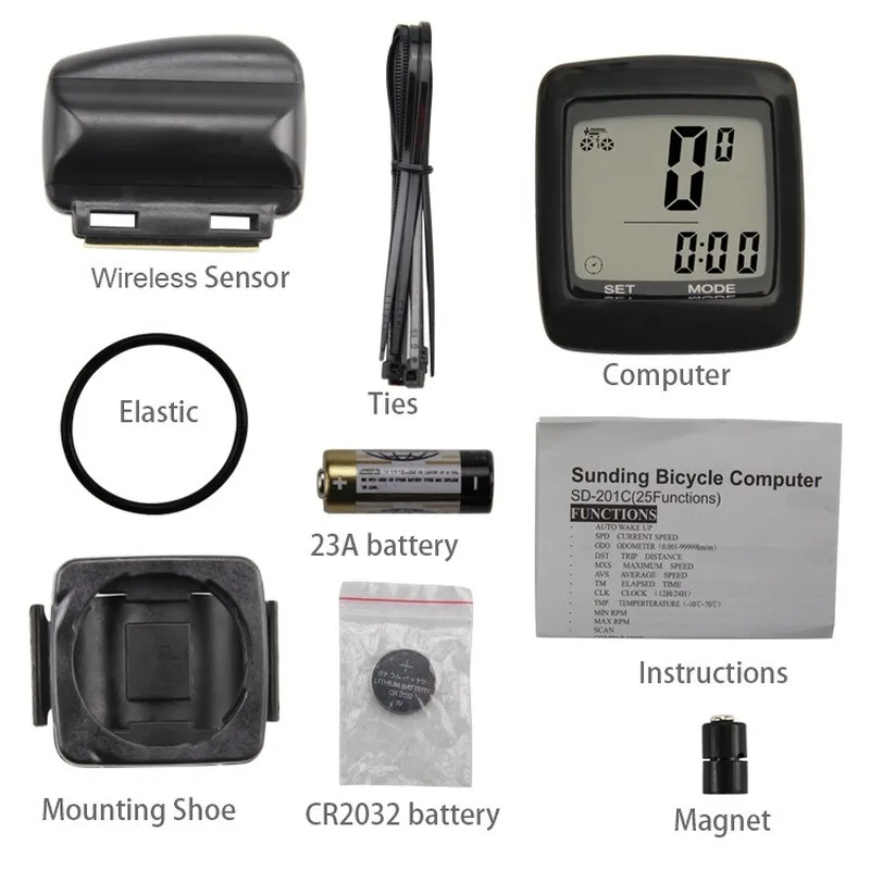 

Wireless Cycling Computer Bike Computer Temperature Bicycle Speedometer Stopwatch Waterproof LCD Display Backlight MTB Odometer