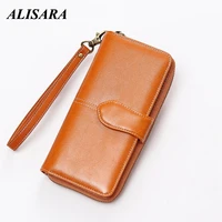 wallet long for men women high quality vintage ticket holder leather clutch bag leather long wallet card bag handbag handmade