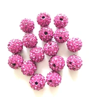 50pcs 10mm high quality purplish red crystal clay pave rhinestone round disco ball loose spacer beads bracelet necklace creation