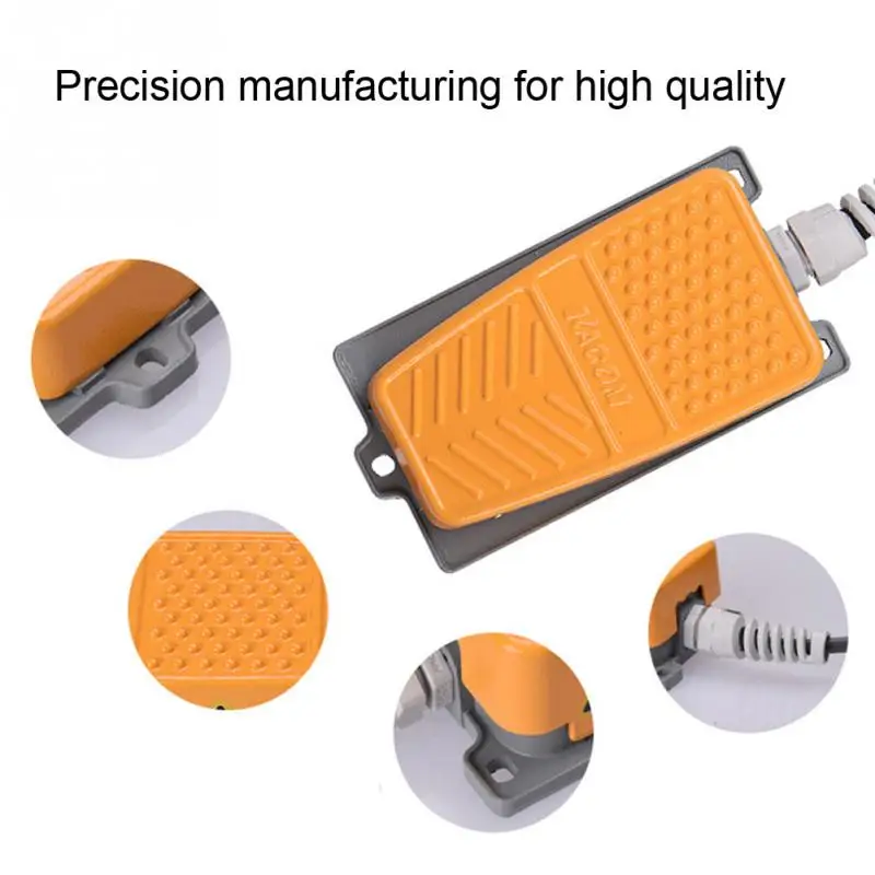 Non Slip Aluminum Alloy Electric 250V Industrial Power Waterproof With Cable Foot Pedal Switch Momentary Control Tool 10A | Обустройство