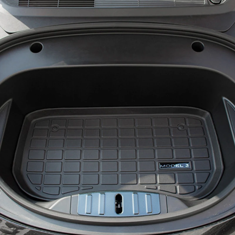 

2021 Car Front Rear Trunk Mat Black For Model 3 Accessories TPE Waterproof Protective Pads