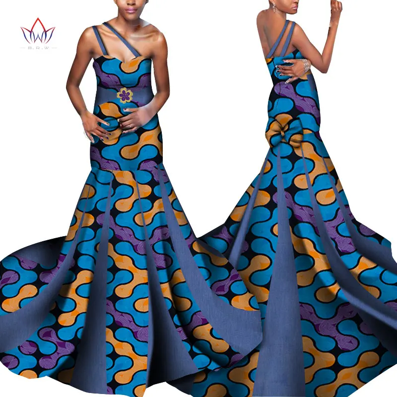Long Party Dress Dashiki Ankara Style  Backless Sexy African Traditional Clothing Plus Size African Dresses for Women  WY7069