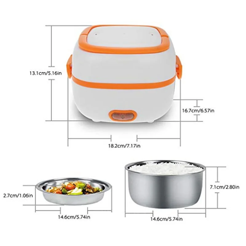 Multifunctional Electric Lunch Box Mini Rice Cooker Portable Food Heating Steamer Heat Preservation Thermostat Box(EU Plug | Дом и сад