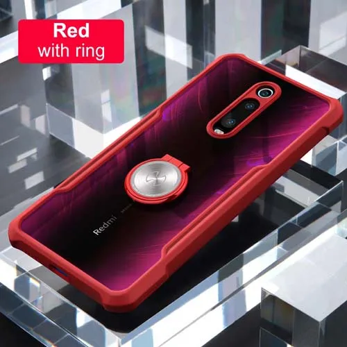 Red-with ring Хит Xundd Роскошный прозрачный чехол для Xiao mi Red mi K20 Pro Чехол с кольцом, противоударные подушки безопасности задняя крышка для Red mi K20 mi 9T 9T Pro Funda - Цвет: Red-with ring