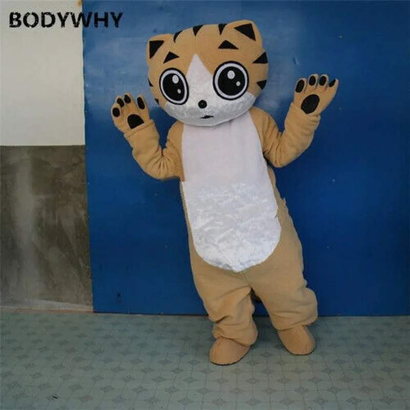 Костюм талисмана коричневого кота из мультфильма карнавальное платье одежда для