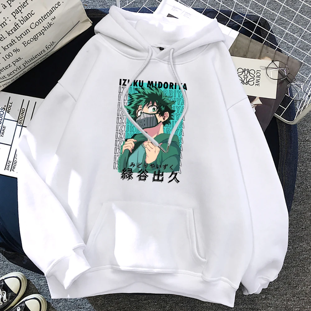 

Одежда моя геройская Академия Izuku Midoriya, Женские флисовые толстовки с карманами, пуловер с круглым вырезом, свитшот, осенняя теплая уличная о...