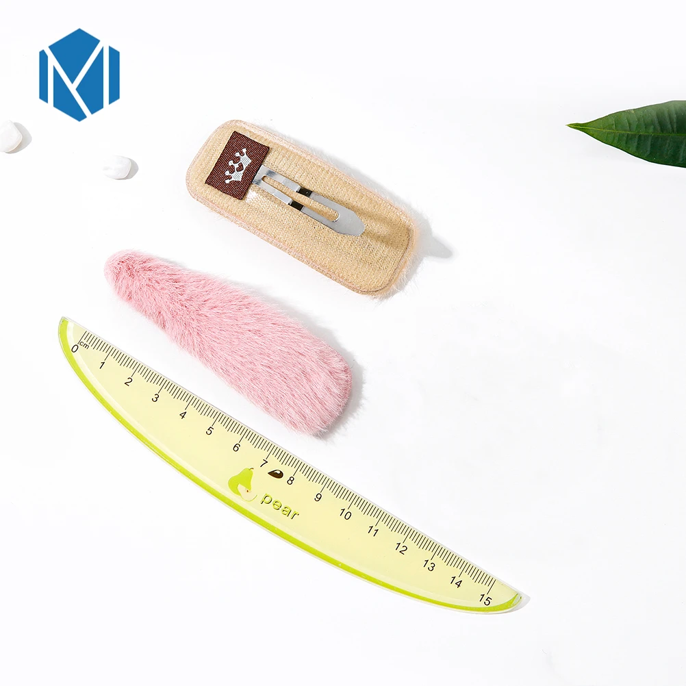 M MISM 2020 Новинка 1 шт. женские зимние плюшевые геометрические BB заколки для волос