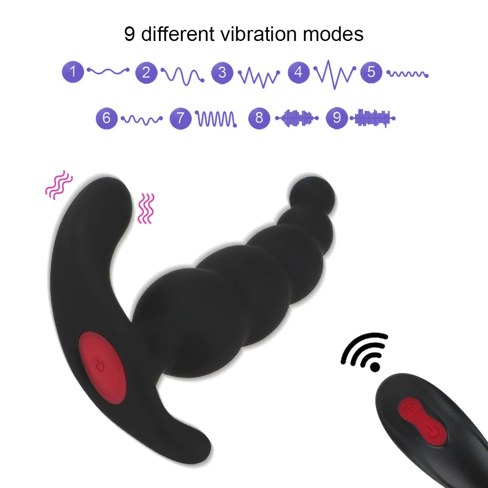 Оло 9 Частотный силиконовый Анальная пробка Мужской мастурбатор беспроводной