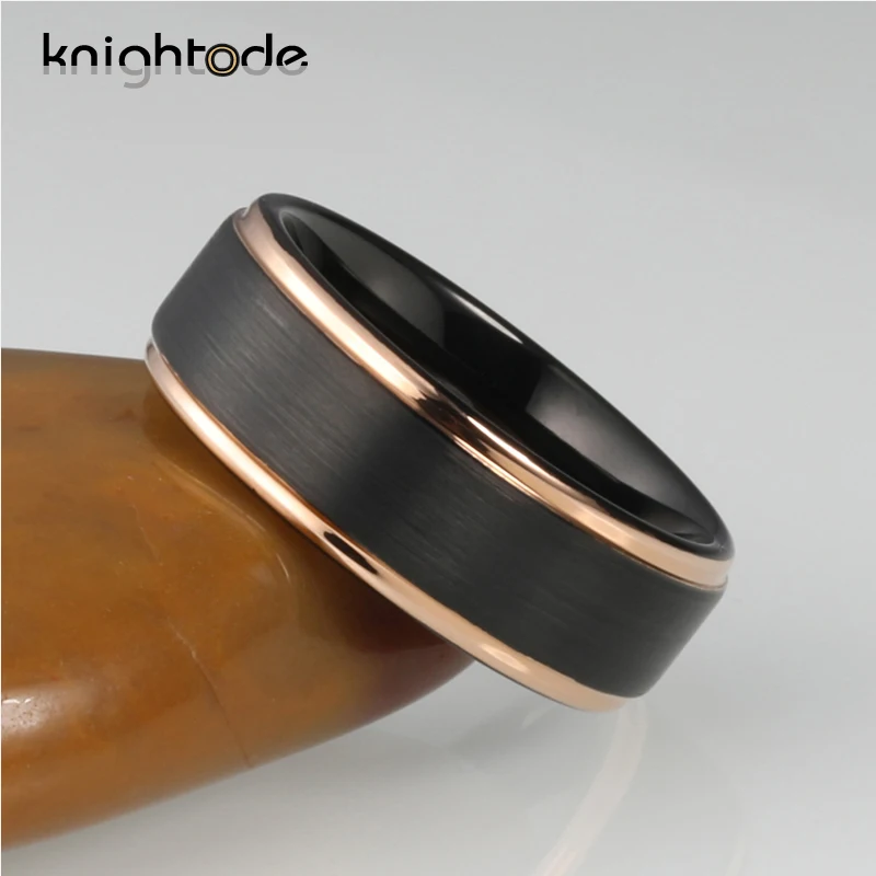 Кольца из карбида вольфрама с матовой отделкой 8 мм|Кольца для помолвки| |