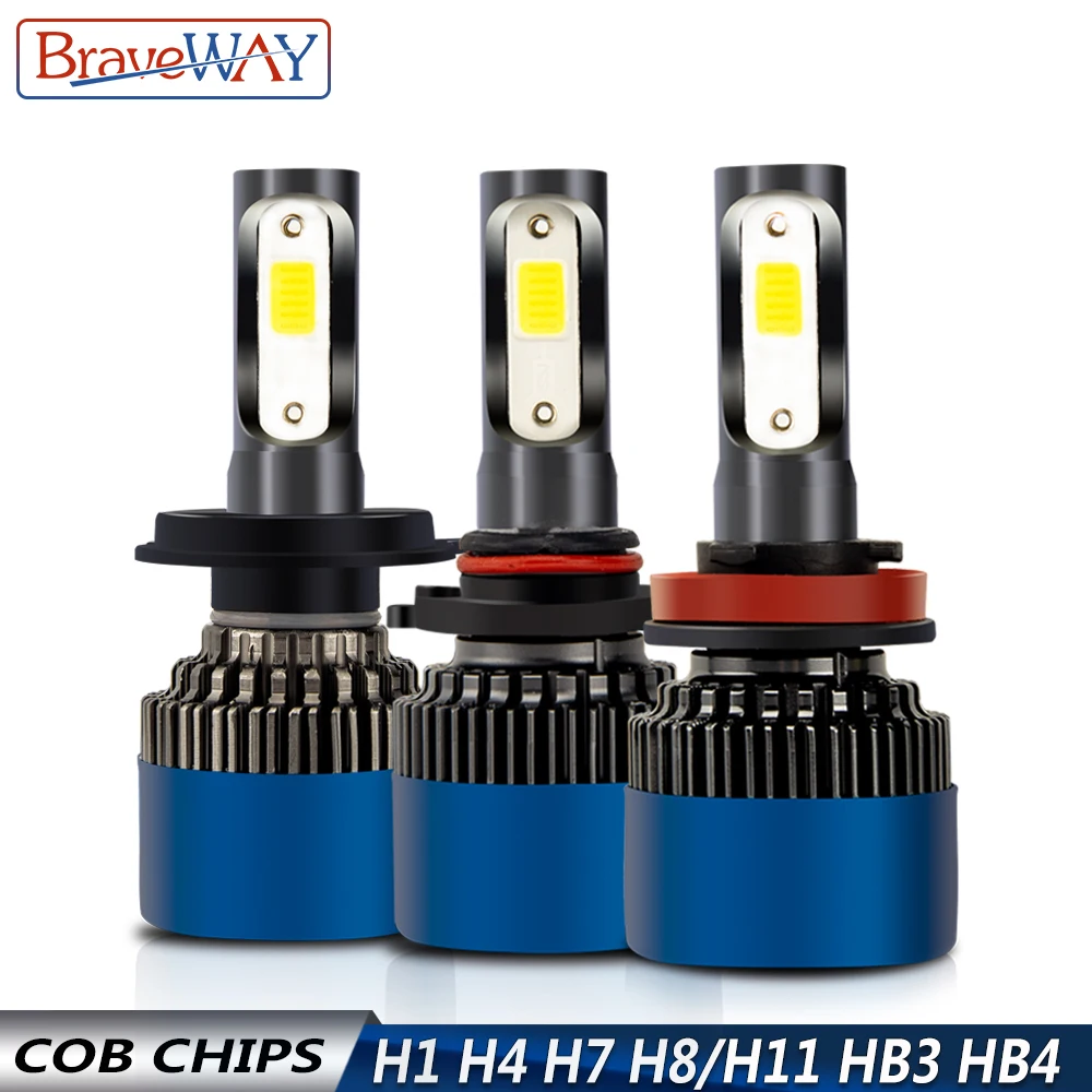 Лампы светодиодные BraveWay H1 H7 H8 H11 9005 HB3 9006 HB4 H4 12 В 6500 К|Передние LED-фары для авто| |