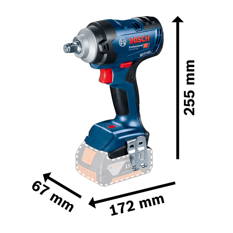 Bosch GDS 18v-400 бесщеточный литиевых ударный гайковерт 400Nm воздействия машинный