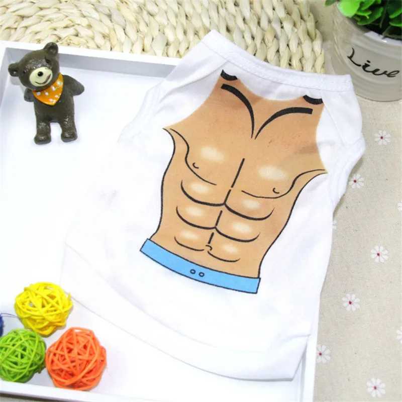 Модная одежда для собак и кошек летняя футболка подходящая щенков милая жилет