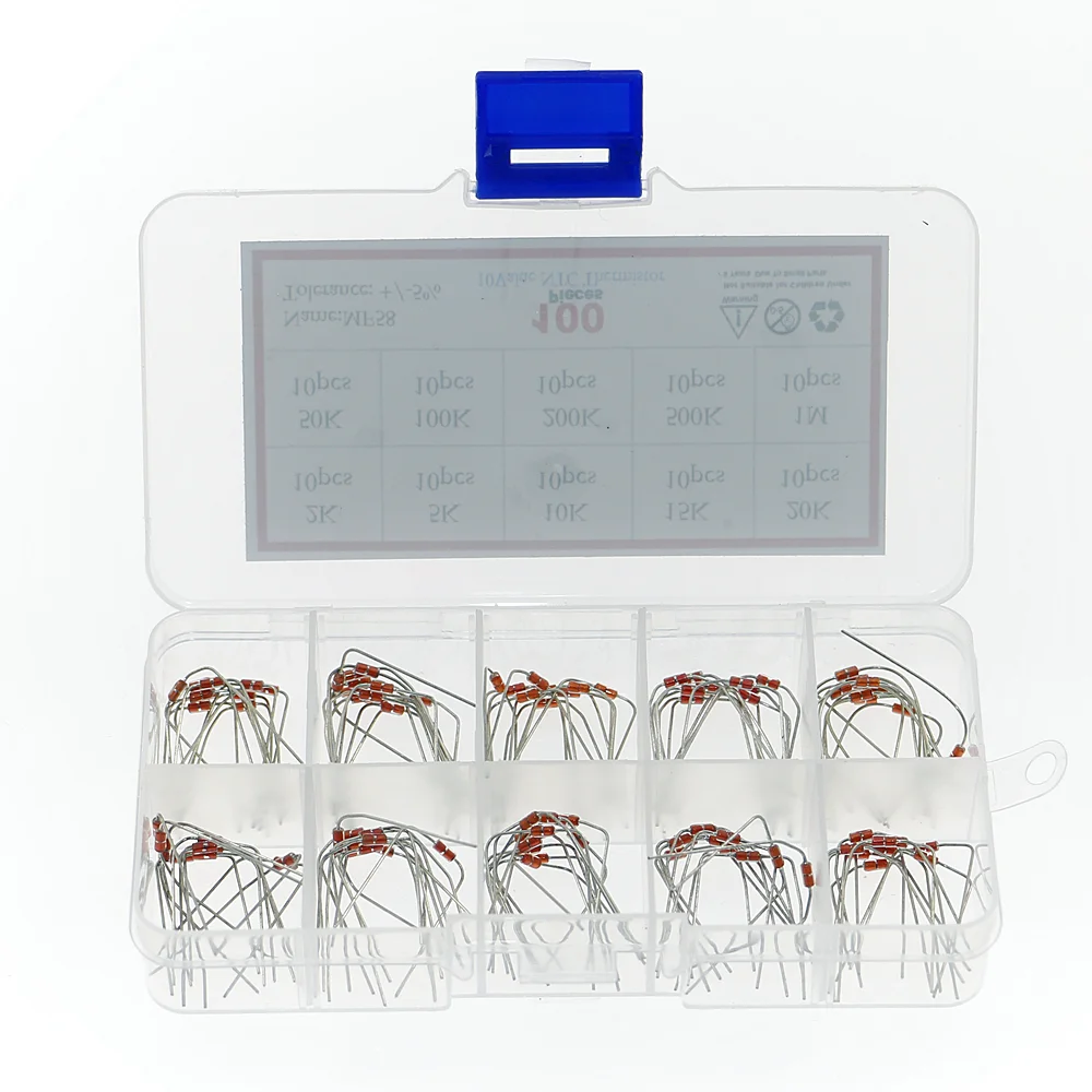 100 шт = 10 стоимость * шт. NTC Термистор резистор комплект MF58 2K 5K 10K 15K 20K 50K 100K 200K 500K 1 м
