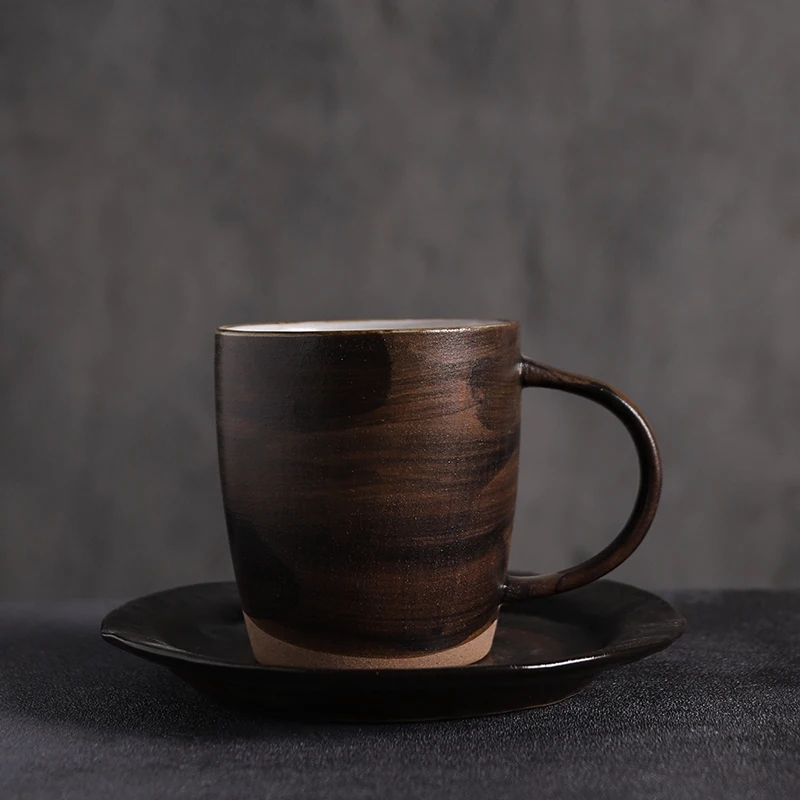 

Ceramic coffee cup with saucers handmade coffee tea cup drinkware