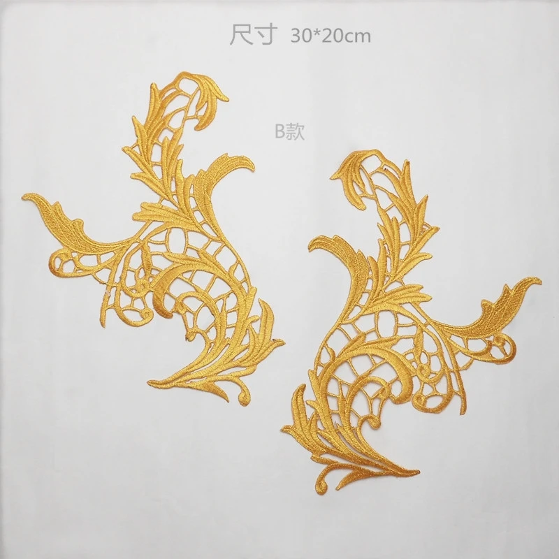 2 Pairs New Gold and Silver Line Water-soluble Cloud Embroidery Cloth Stickers Chest Neckline Hot Flower Manual DIY Sewing Tools | Дом и сад