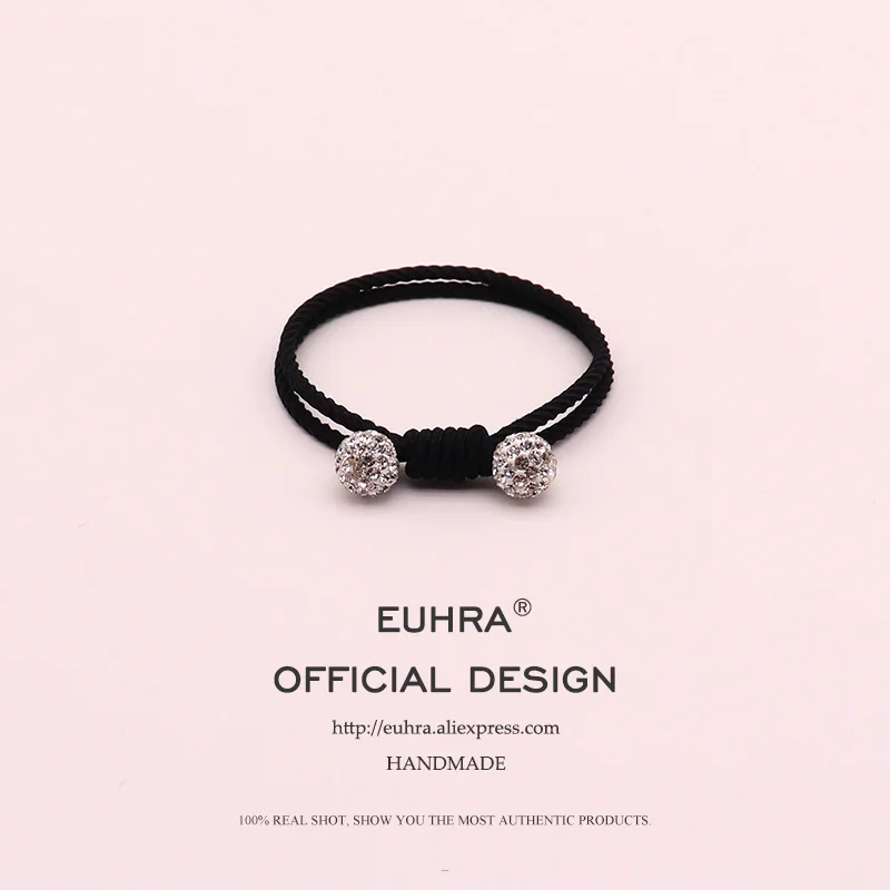 EUHRA, 4 цвета, инкрустированные Стразы, кварцевые плетеные, для женщин, эластичные резинки для волос, Детские резинки, высокая эластичность - Цвет: Color 5