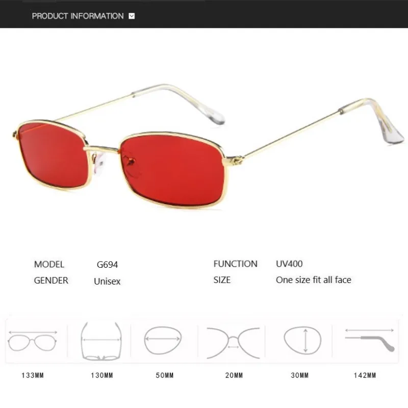 Металлическая оправа квадратные солнцезащитные очки для женщин и мужчин красные