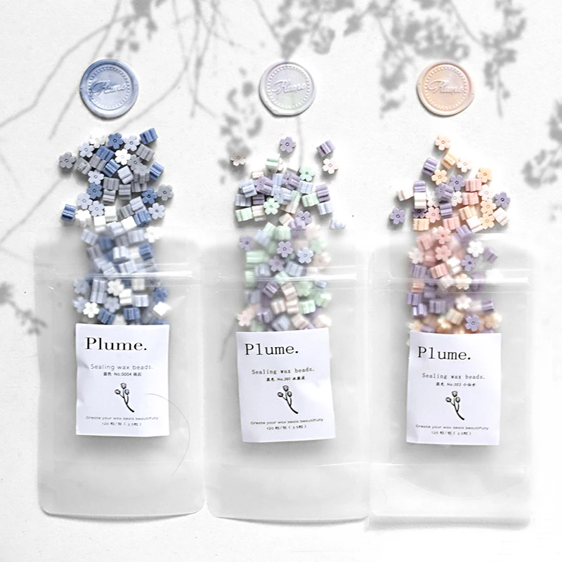 

120pcs Ins Series Fire Paint Wax Wax Particle Set Postcard Wedding Invitation Decoration Paint Sealing Wax Fire Seal