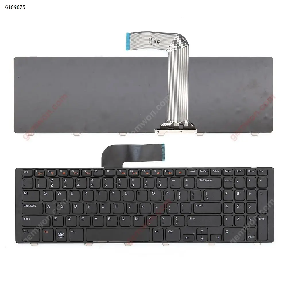 Новая сменная Клавиатура для ноутбука DELL Inspiron 17R N7110 черная с рамкой США - Фото №1
