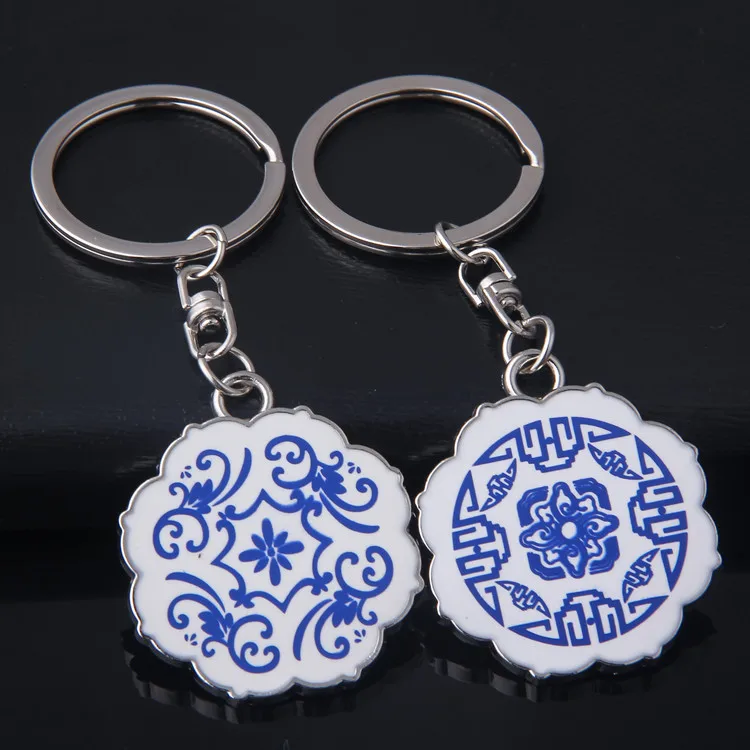 Креативная сине-белая фарфоровая ваза в китайском стиле брелок для ключей
