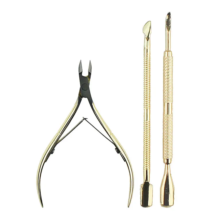 

Stainless steel nail dead skin cut multi-function dead skin dead skin three-piece gold