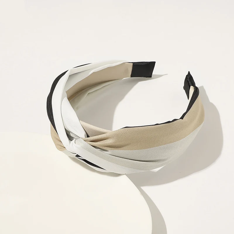 

2020 New Fashion Women Hairband Wide Side Headband Cross Knot Turban Classic Striped Headwear Girls Hair Accessories Drop Ship