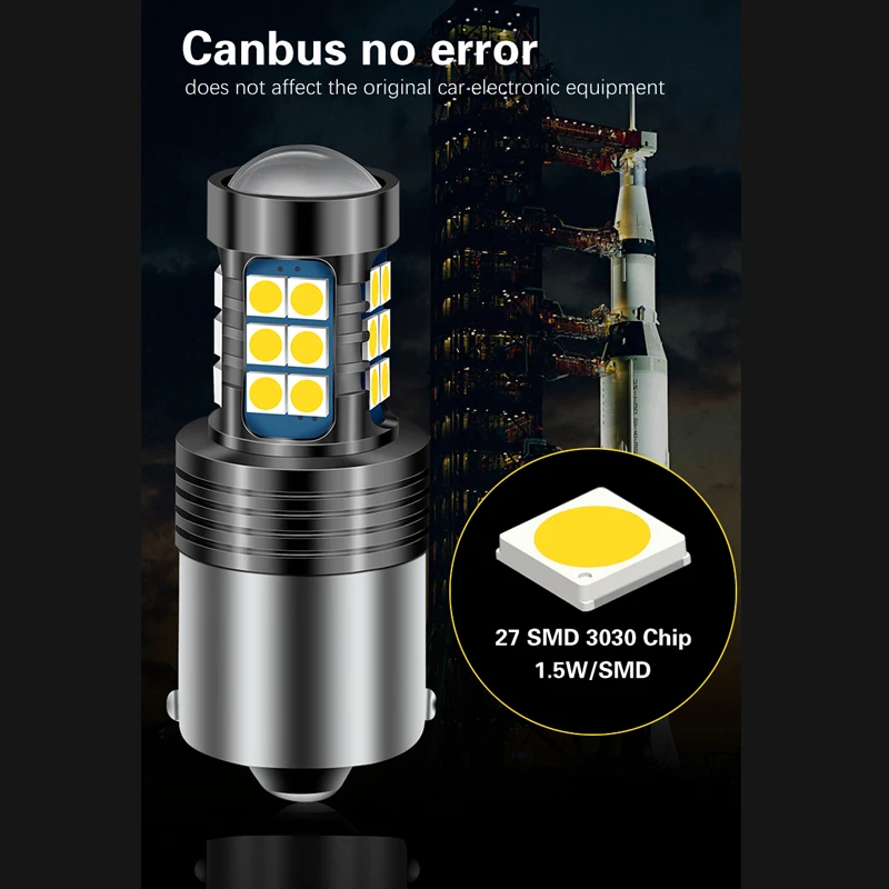 1x Canbus светодиодный светильник для резервного копирования T15 W16W P21W BA15S W21W лампа toyota