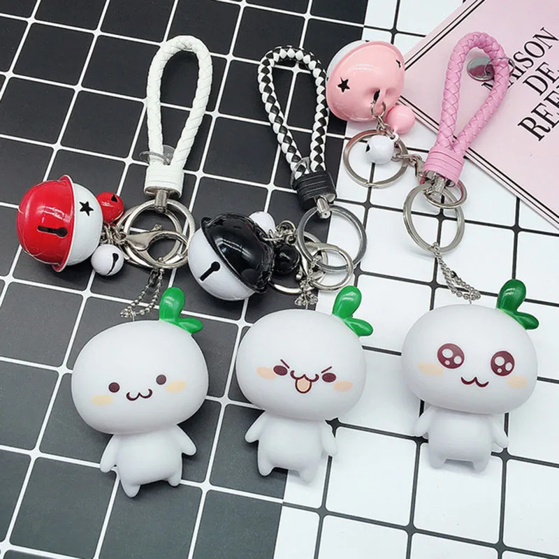 

2020 New Cute Dumpling Doll Car Pu Key Pendant Keychains Women Girls Charm Bags Key Chain Accessories Pendant Car New Key Ring