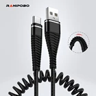 Пружинный кабель Micro USB Type-C для быстрой зарядки Samsung S8, S9, S7 Edge, автомобильный выдвижной кабель для передачи данных для Huawei P30 lite, Redmi Note 7