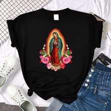 Camisetas de mujer virgen maría de guadalupe ropa moda pantalones cortos de gran tamaño tops de...