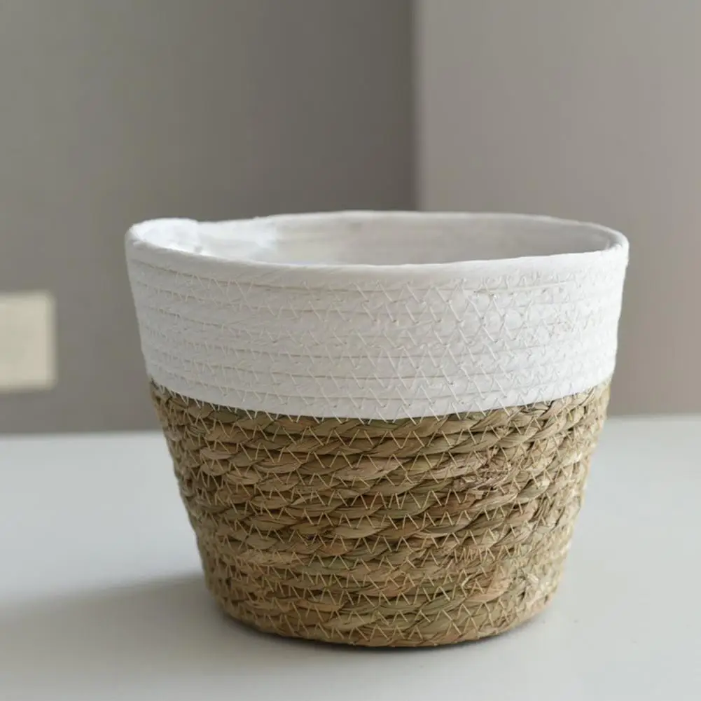 

Handmade Straw Flower Pot Flowerpot Succulent Plant Container Storage Basket