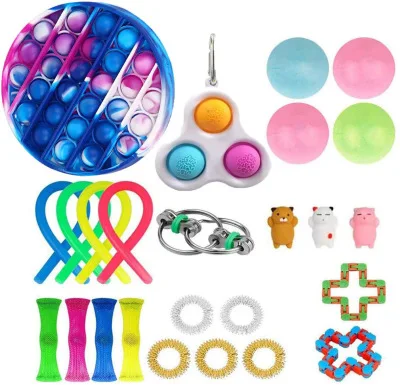 

21 Designs Fidget Toys Pack Sensory Toy Set Antistress Relief Autism Anxiety Anti Stress Bubble for Kids Adults Birthday Gift