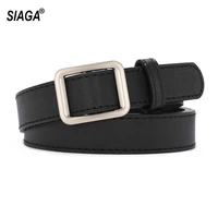 2022 new ladies quality square shape buckle belt female accessories genuine leather belts clothing 2 3cm width fco245