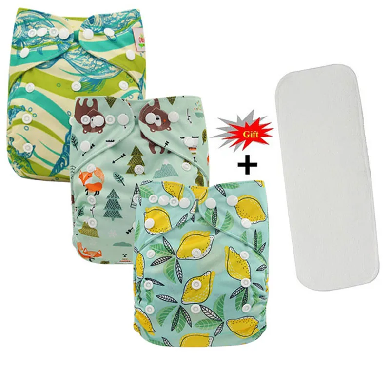 Ohbabyka многоразовые подгузники Couche Lavable узоры печать детские тканевые подгузники крышка моющиеся детские подгузники с карманами+ вставка из микрофибры
