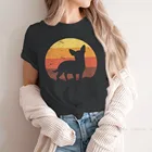 Женская Винтажная футболка с круглым вырезом и коротким рукавом, размеры до 4XL