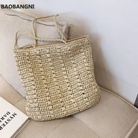 summer hand woven womens shoulder handbag bohemian straw beach totes lady travel shopper weaving shopping bags