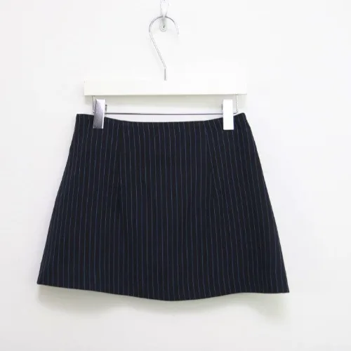 skirt Neploe/ осенние комплекты из 2 предметов в стиле ретро Асимметричная блузка средней длины платье+ полосатая короткая юбка с пуговицами женский костюм из двух предметов 54380 - Цвет: skirt