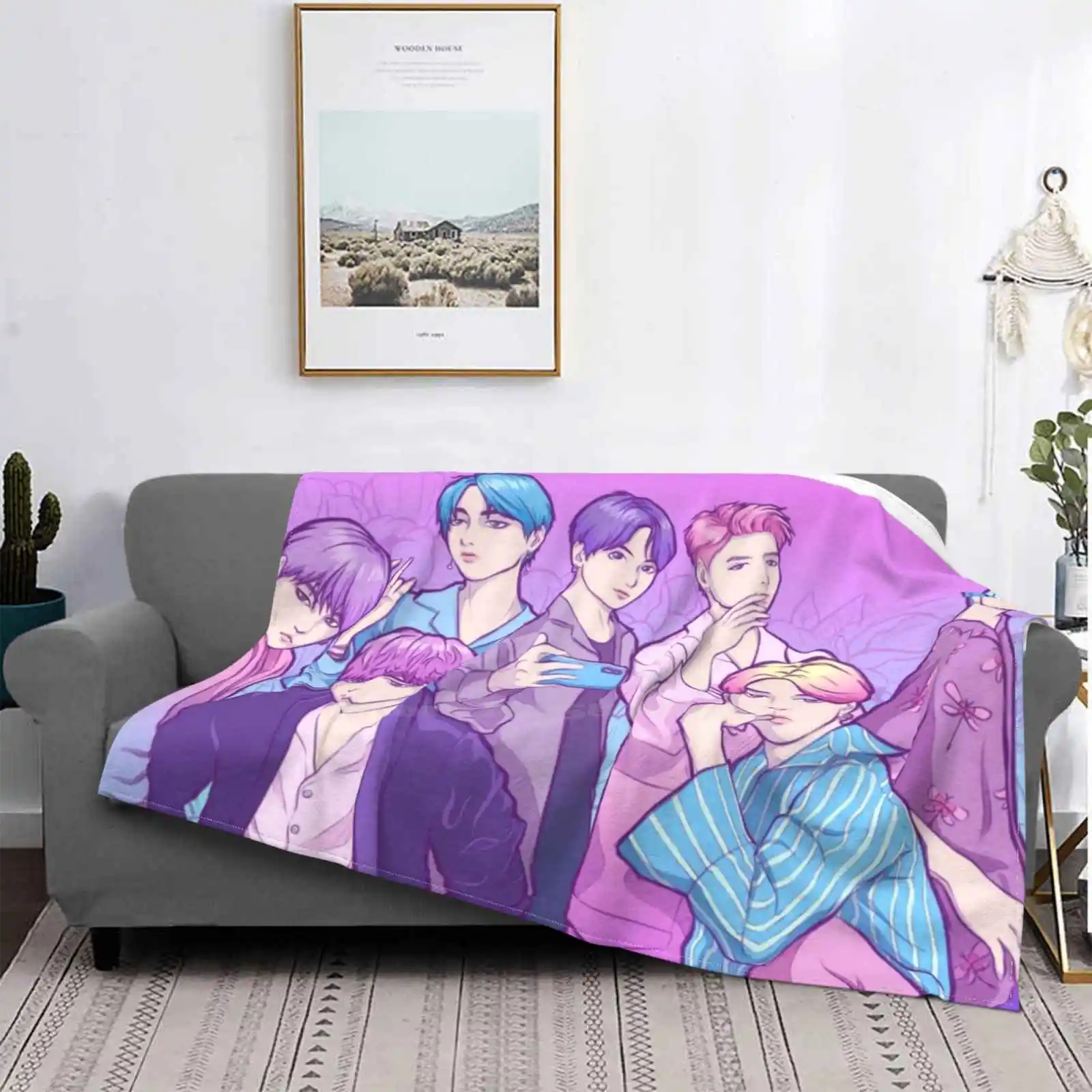 Фоновая версия новинка распродажа мягкое фланелевое одеяло с принтом на заказ Kpop