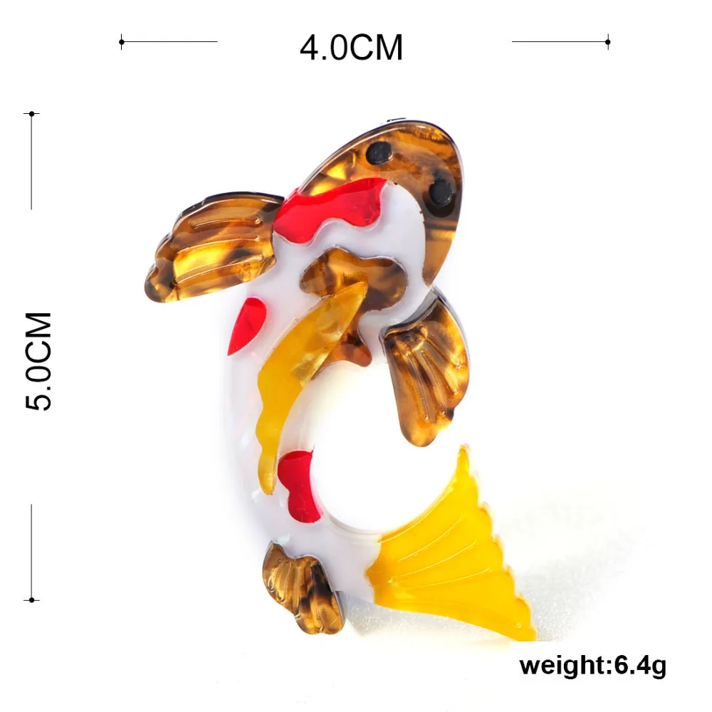 Мужская/Женская/Детская Брошь с рыбой FUNMOR значок животным из акриловой смолы