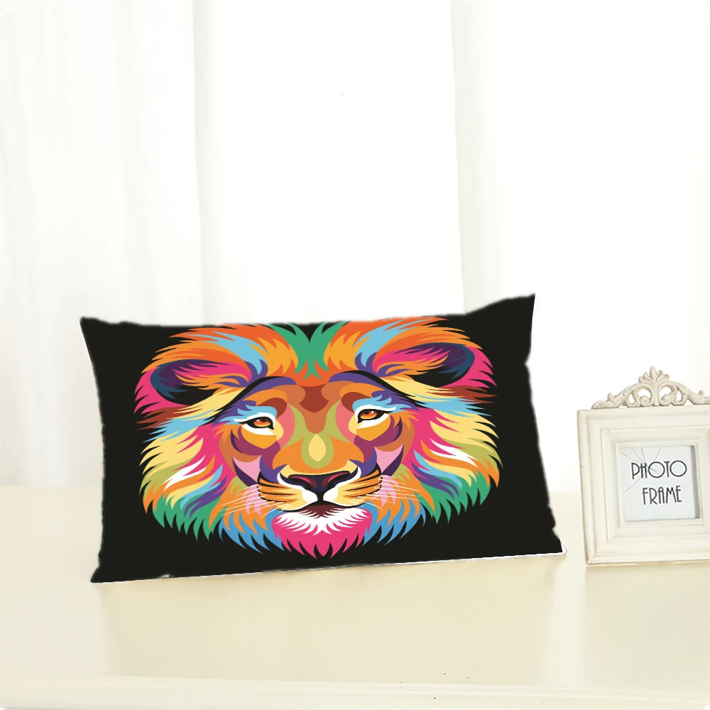 

3D HD Custom Dog Tiger Pillow Case Pillowcase 50x70 50X90 Decorative Pillow Cover Animal Black Lion Bedding Drop Ship