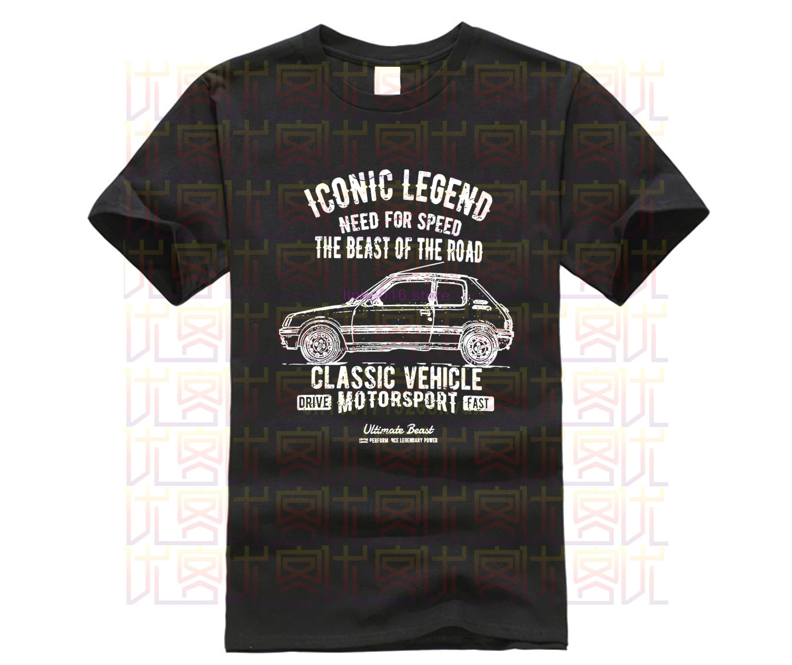 Футболка мужская летняя с принтом 100% хлопок принт O NeckLegend французский автомобиль