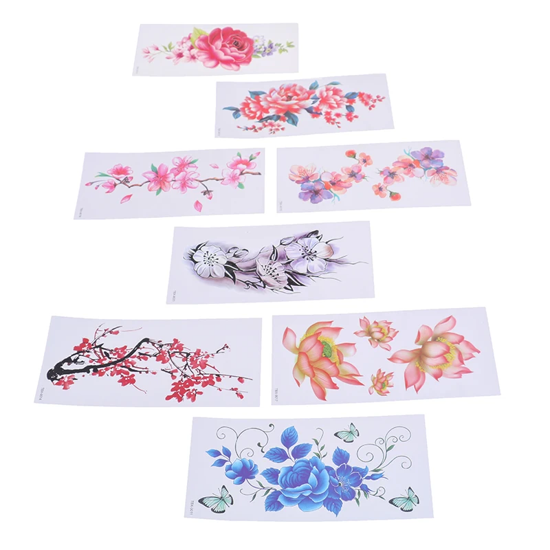 

1PCS Flower Temporary Tattoos For Women Hand Tattoo Sticker Fashion Body Art Waterproof Arm Shoulder Fake Tatoo Paper