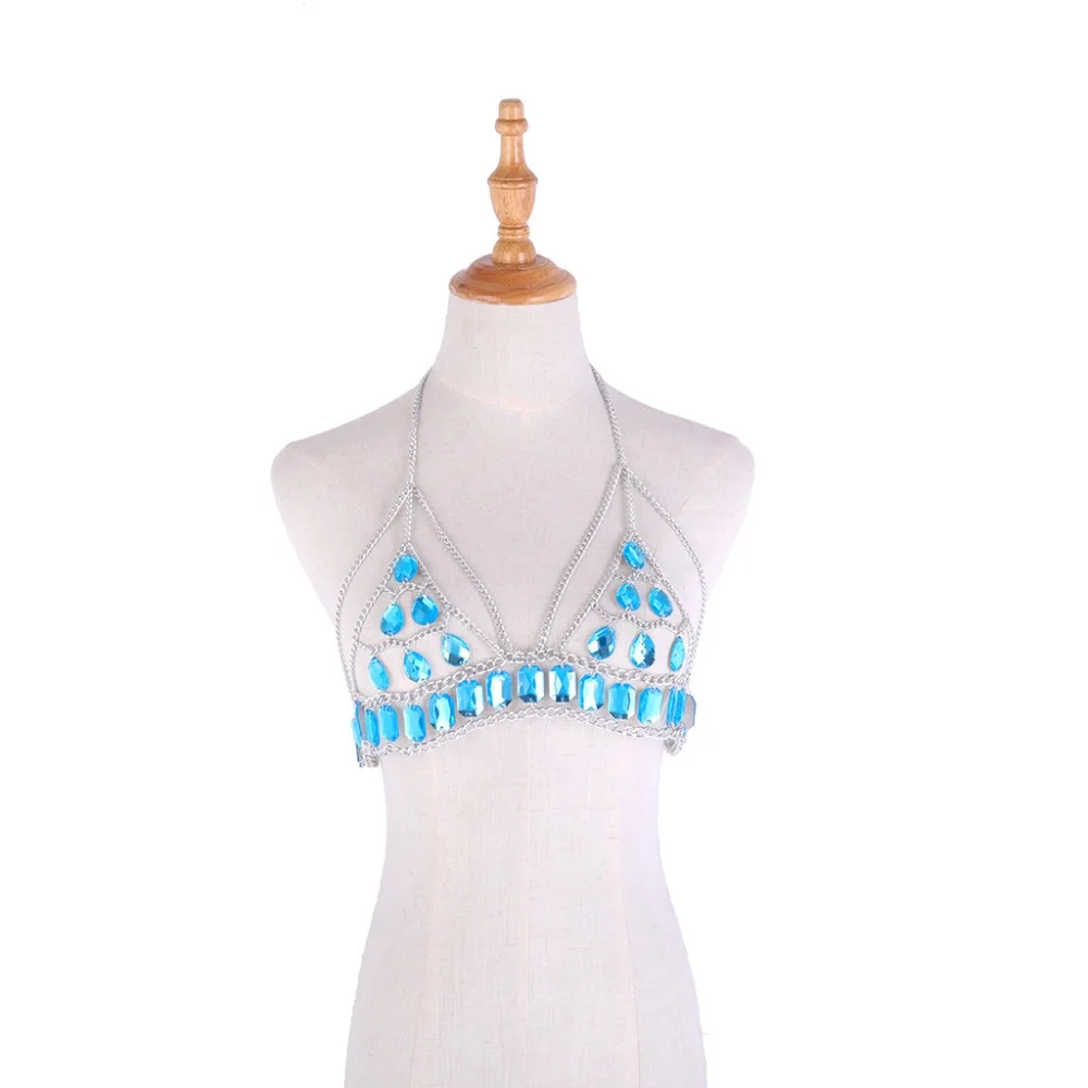 Новый Boho стразы ювелирное изделие для тела бюстгальтер пляжное бикини