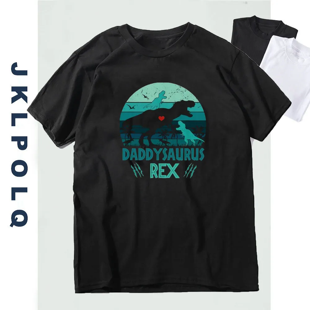 

JKLPOLQ Brand Men's T Shirt Summer EU Size XS-3XL 15 Colors For You To Choose Cotton Daddysaurus Rex Printing Harajuku Tee