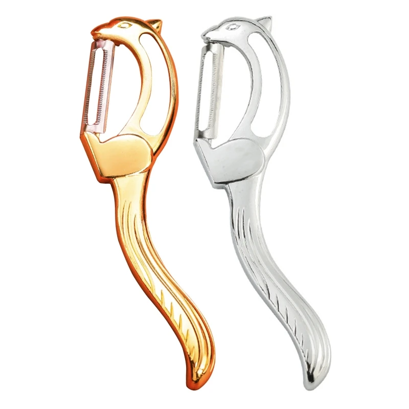 

Креативная Овощечистка в форме белки, Овощечистка для фруктов и овощей с ультра острыми лезвиями из нержавеющей стали, кухонные инструмент...