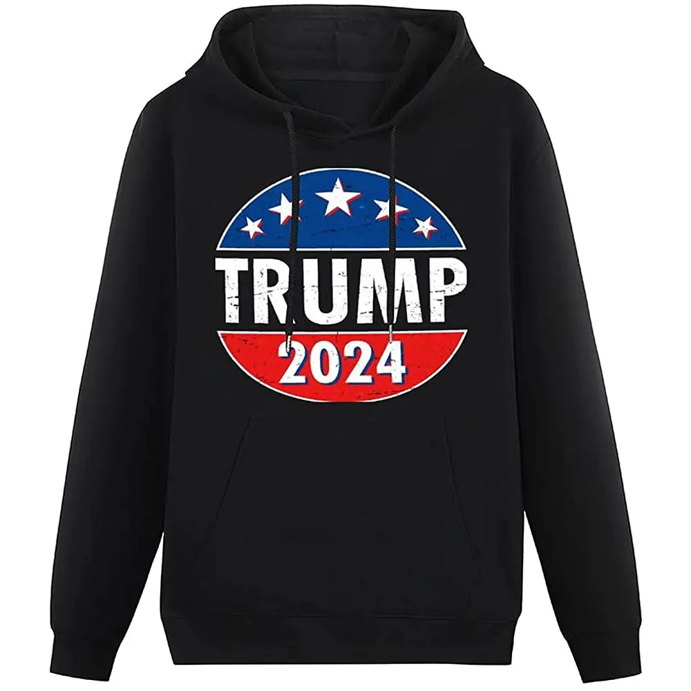 

Men’s 2024 Trump! Hoodies Outwear Long Sleeve with Pockets Pullover Sweatshirt
