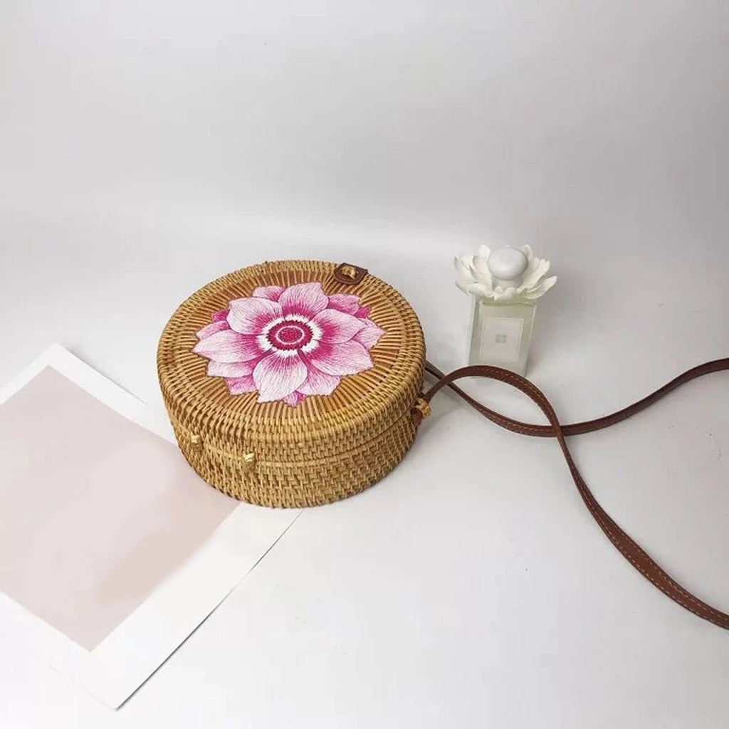 Новинка 2019 года. Модная женская мини сумка через плечо из ротанга. Вечерние