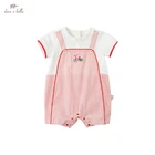 DB16906 нижнее белье в стиле бренда dave bella Лето; Новинка; Модная одежда для маленьких девочек, в полоску, с героями мультфильмов; Костюмы для младенцев; Одежда для малышей; Детский комбинезон; 1 шт.