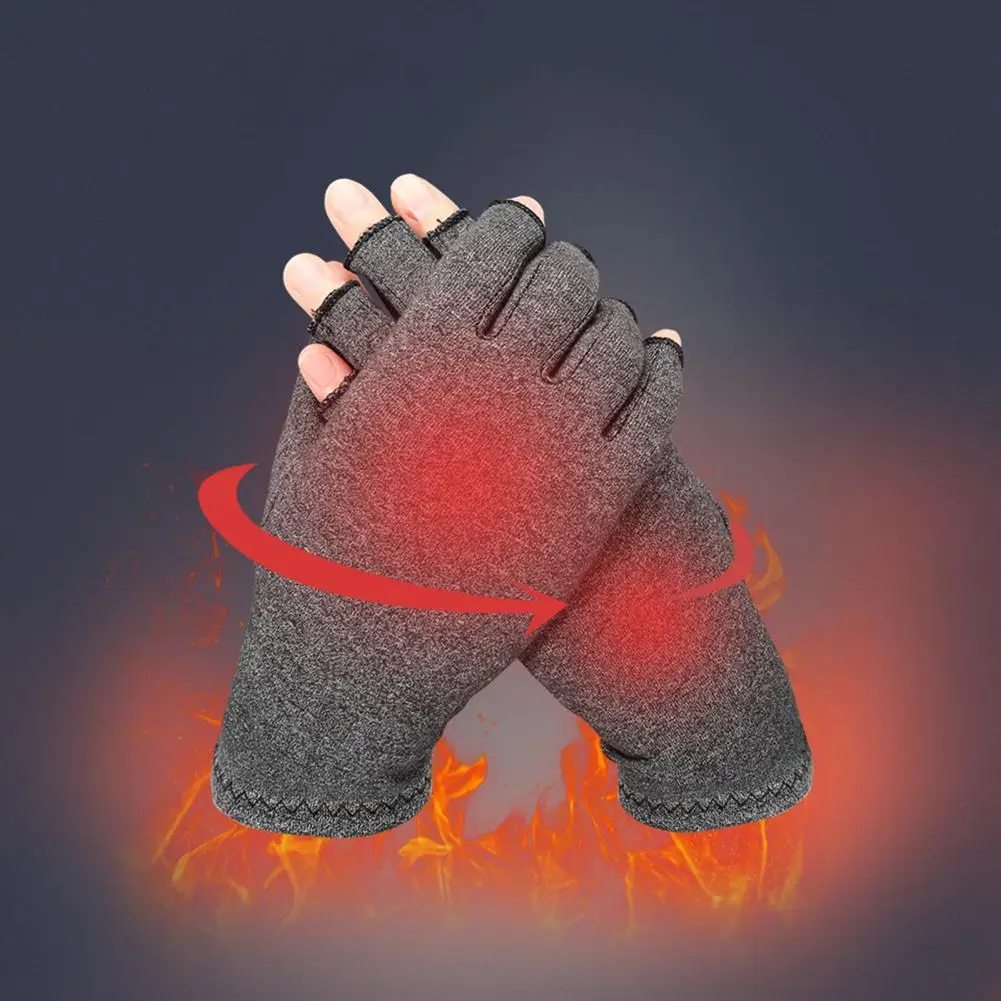 1 пара практичных перчаток без пальцев мягкие облегчающие ревматоидную боль медные перчатки для дома компрессионные перчатки